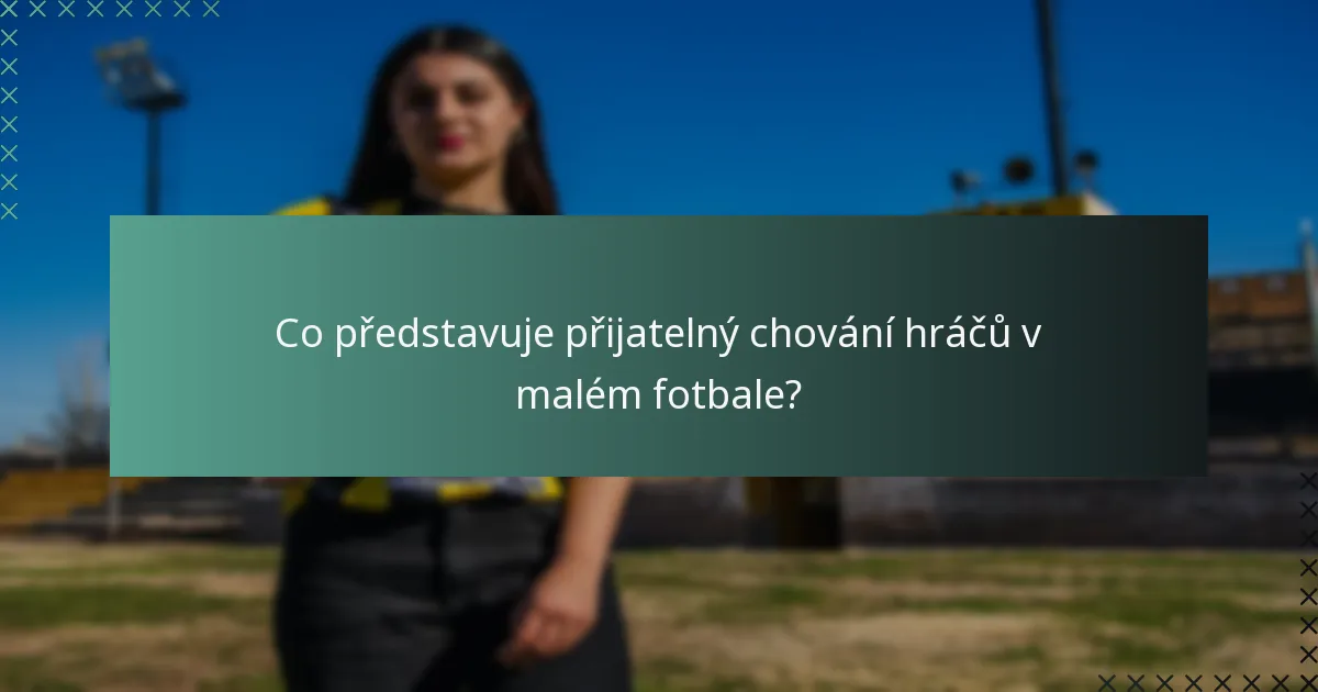 Co představuje přijatelný chování hráčů v malém fotbale?