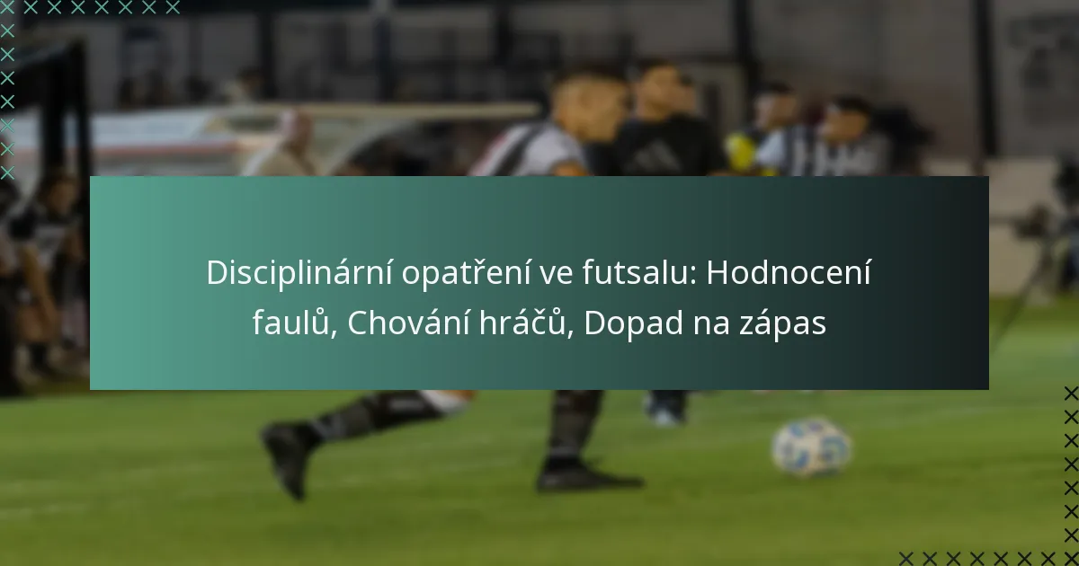 Disciplinární opatření ve futsalu: Hodnocení faulů, Chování hráčů, Dopad na zápas