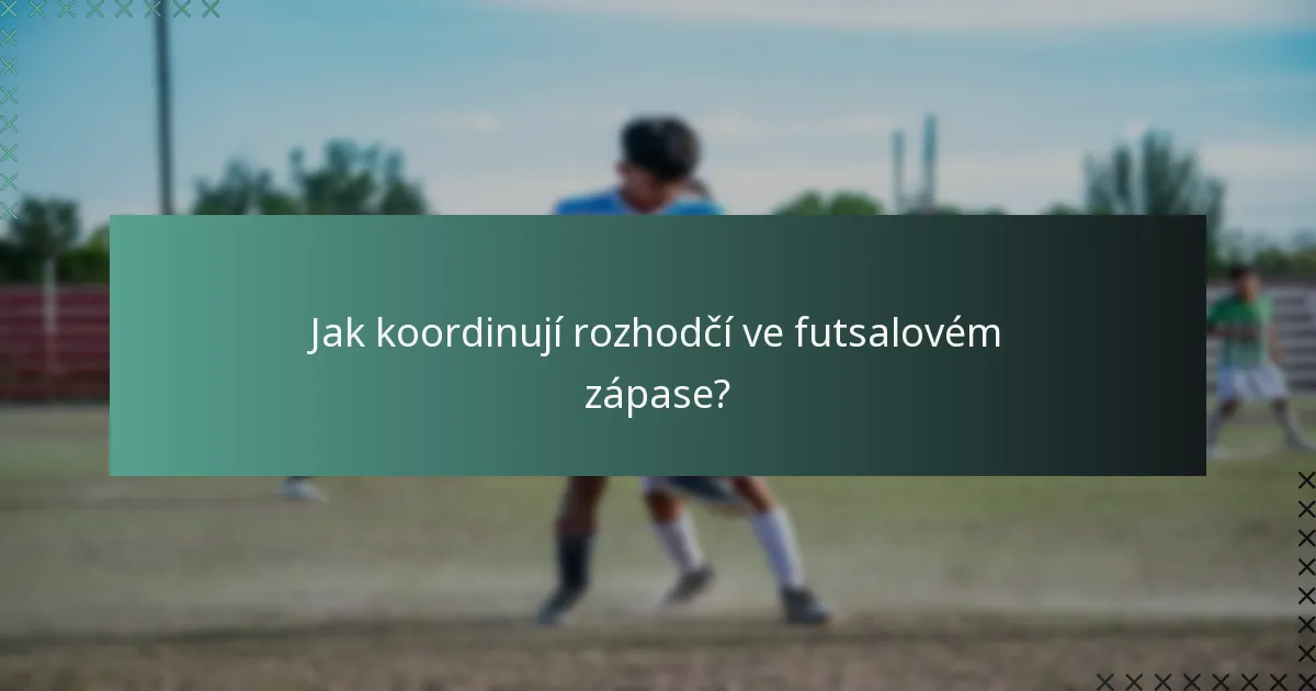 Jak koordinují rozhodčí ve futsalovém zápase?