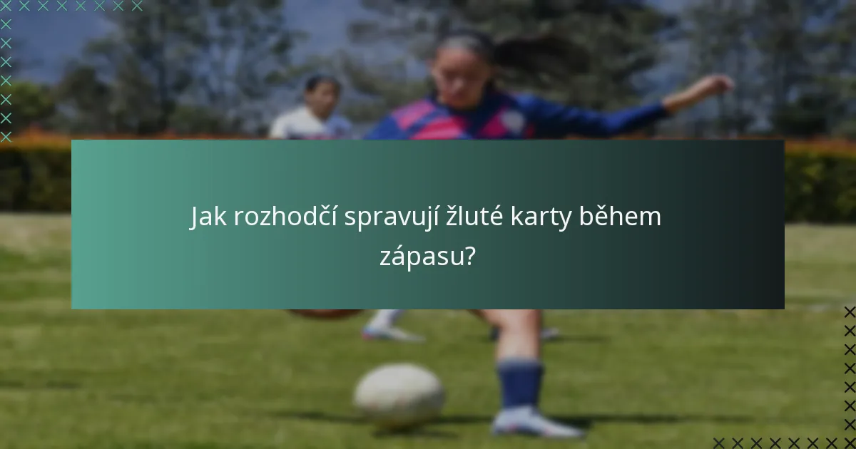Jak rozhodčí spravují žluté karty během zápasu?