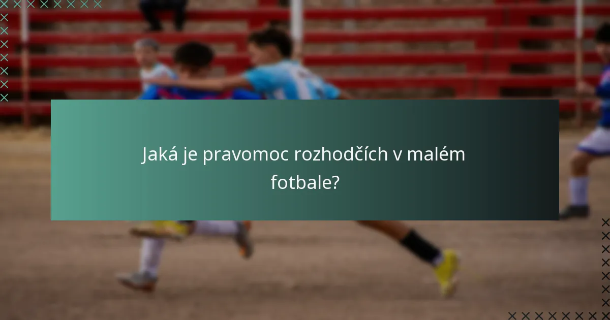 Jaká je pravomoc rozhodčích v malém fotbale?