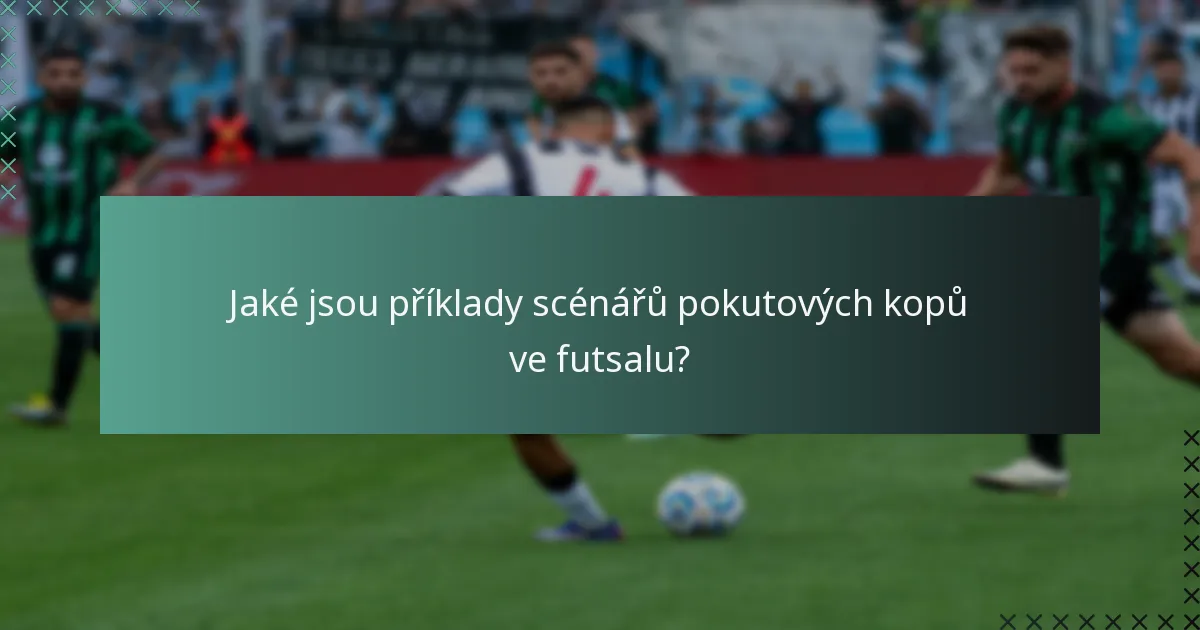 Jaké jsou příklady scénářů pokutových kopů ve futsalu?